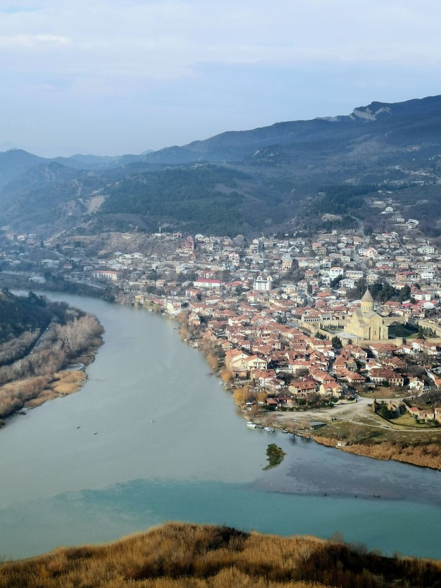 River confluence at Mtskheta from Jvari